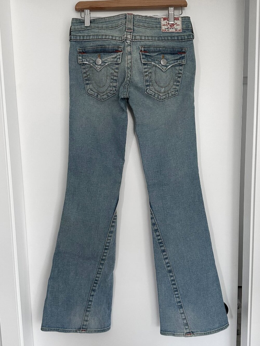 True Religion Joey Low Rise Flare Leg Size 28 Light Blue - Picture 2 of 11
